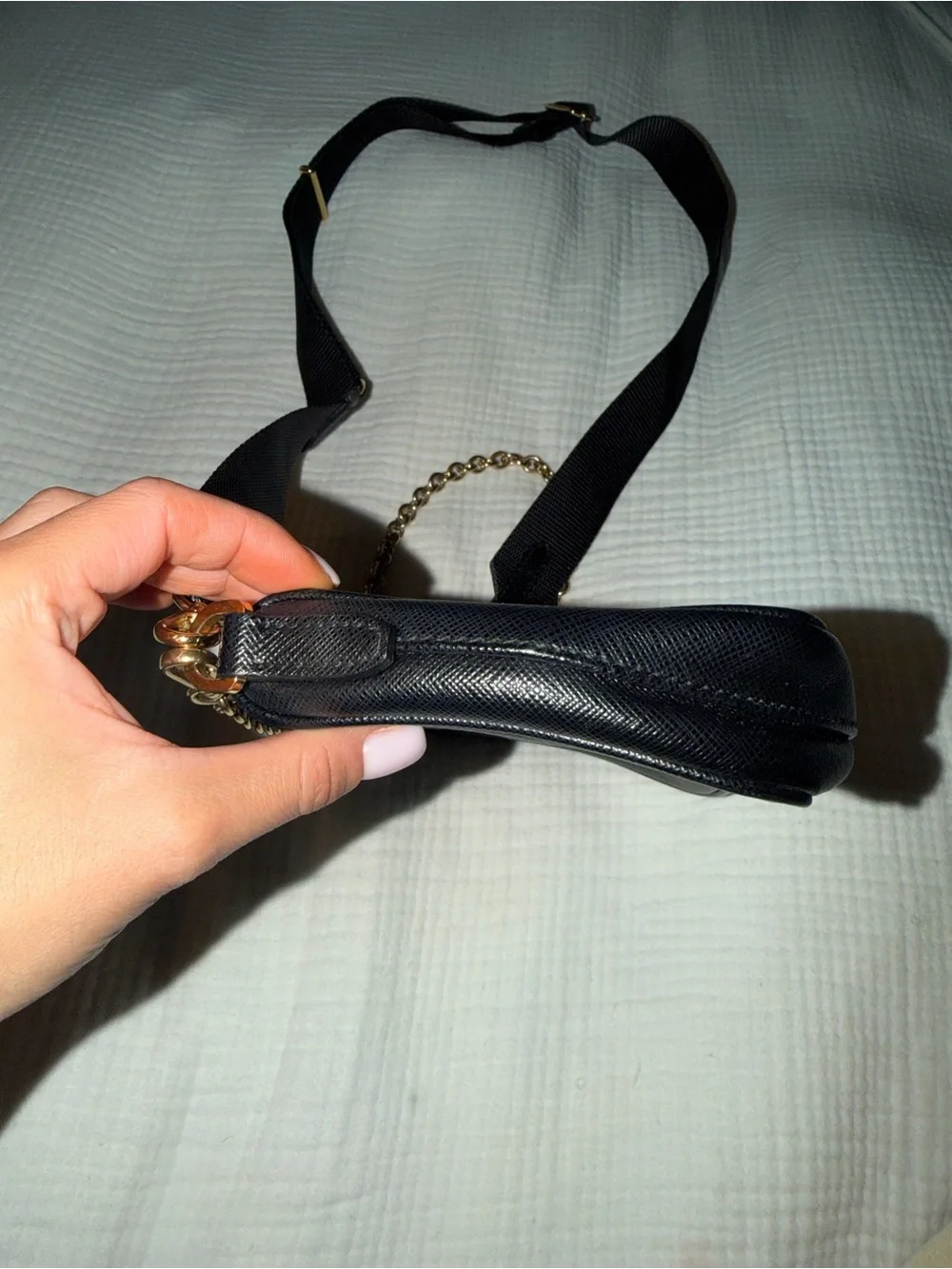 PRADA Black Saffiano Re-Edition Bag Leather